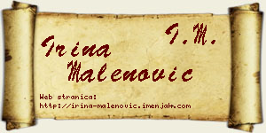 Irina Malenović vizit kartica